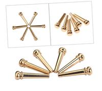 CVUTOVO 6pcs Brass Acoustic Guitar Bridge Pins Replacement Studs for Folk Guitars Stable Tone Full Timbre Enhancement