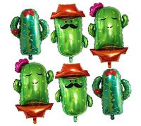 CVUTOVO 6pcs Cactus Balloon Large Party Decorations Wedding Balloon Decoration Inflatable Cactus Centerpieces Cactus Foil Birthday Balloons Decorations Brunch Fiesta Aluminum Film Green