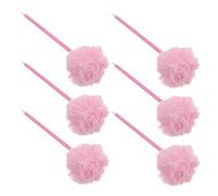 CVUTOVO 6pcs Creative Pom Pom Ballpoint Pen with Plush Ball Top Smooth Writing Puff Pen for Students for Back to School Decorations and Party Supplies