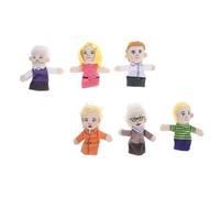 CVUTOVO 6pcs Family Finger Puppet Set Soft Plush Hand Puppets for Educational Storytime Playtime Interactive Learning Fun for Boys