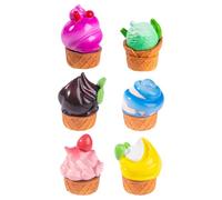 CVUTOVO 6pcs Faux Ice Cream Cone Miniature Food Models for Home Decoration DIY Cake Accessories Realistic Dessert Props for Party Display and Photography