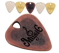 CVUTOVO 6PCS Metal Guitar Picks Set Sturdy Electric Guitar and Bass Plectrums Professional Stringed Instrument Accessories for Musicians Random Color