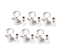 CVUTOVO 6pcs Metal Guitar Tuning Pegs with Silver Finish Improve Sound Fix Strings Easily for Acoustic Electric Guitars Instrument Accessories for Beginners