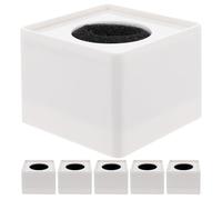 CVUTOVO 6pcs Mic Logo Flag Cube Set, 37mm/1.46'' ID Interview Microphone Flags for Reporters, Studio and Press Conference Microphone Accessories, White