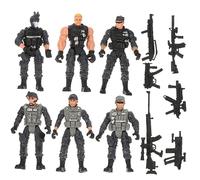 CVUTOVO 6pcs Military Soldier Figurines for Boys, Flexible Plastic Army Figures with Jointed Action, Simulation Soldier Model for Role Play and Cosplay Display Toy Set