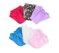 CVUTOVO 6pcs Mini Doll Underwear for American Dolls Reusable Cloth Diapers and Cute Underpants in Blue White Pink Red Purple Green and Costume Play