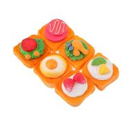 CVUTOVO 6pcs Miniature Food Drink Mixed Simulation Bread Fake for Miniature Dollhouse Diy Decorations Mini Resin Food Figurines