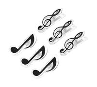 CVUTOVO 6pcs Music Note Clips Score Holders Creative Sheet Music Book Clamps Black Metal and Plastic for All Ages