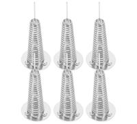 CVUTOVO 6pcs Silver Iron Doll Display Stands with Elegant Decoration for Needle Felting Dolls and Small Object Display