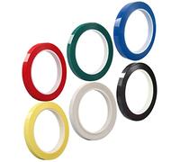 CVUTOVO 6pcs Violin Cello Fingerboard Grip Tape Set Colored Finger Position Guide Stickers for Beginners Fingerboard Decals in White Red Green Black Blue Light Yellow