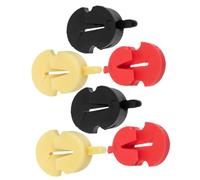 CVUTOVO 6pcs Violin Rubber Practice Mutes Small Lightweight Silencers for Violin and Accessories Portable Musical Instrument Replacement in Yellow Red Black