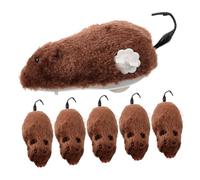 CVUTOVO 6pcs Wind-up Plush Mouse Toy Clockwork Cat Tease Toys Interactive PET Supplies Random Colors Soft Material