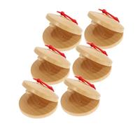 CVUTOVO 6pcs Wooden Castanets for Small Percussion Instruments Schima Superba Music Easy Grip Rhythm Instruments for Musical Education and Classroom Rewards