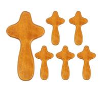 CVUTOVO 6pcs Wooden Cross Decor Set Round Edges and Safe to Touch Features, Compact Small Christian Wooden Crosses to Decorate Church Or Library, Catholicism Cross Decorations
