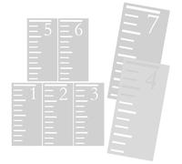 CVUTOVO 7Pcs Height Measuring Ruler Template Reusable Plastic Stencil for Growth Chart Painting Wall Decoration and DIY Craft Projects