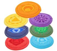 CVUTOVO 7pcs Tibetan Singing Bowl Pads with Creative Embroidered Design Lightweight Polyester Cushions Easy to Carry Prayer Bowl for Meditation Assorted style