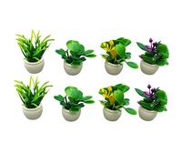 CVUTOVO 8pcs Miniature Potted Plants Tiny House Decorations for Dollhouse Vibrant Mini Plants for DIY Micro Gardens for Birthdays Mother Day Seasonal Decor