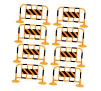 CVUTOVO 8pcs Miniature Traffic Fence Model for Sand Table Realistic Simulation Roadblocks Smooth Surface Mini Road Sign Barriers for Cognitive Play and Mini House Decoration