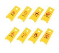 CVUTOVO 8pcs Small Traffic Warning Signs Plastic Road Safety Bright Color Simulation Barricade Models for Early Learning and Interaction