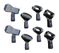 CVUTOVO 8pcs Universal Microphone Clips Set with Adjustable Spring Clip, Plastic Mic Holder Clamp for Indoor and Outdoor Performances, Securely Install Handheld Microphones