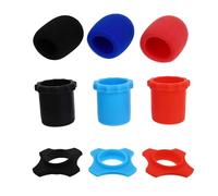 CVUTOVO 9pcs Microphone Protective Cover Set Foam Windscreens, Anti-wind Pop Filters, and Handle Rings in Black, Red, and Navy - Microphone Accessories for Ktv and Recording Random Color