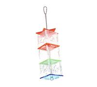 CVUTOVO Acrylic Parrot Foraging Feeder Multi Layer Hanging Bird Food Holder Training for Easy to Install Clean Practical Supply for Pet Birds