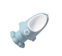 CVUTOVO Adjustable Urinal for Boys Rocket Shape Potty Training Toilet Stand Safe Material Easy to Install and Clean Grey Cartoon Design for Independent Pee Training