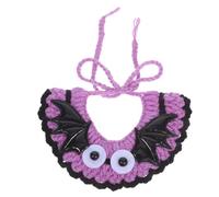 CVUTOVO Adjustable Woolen Halloween Pet Collar for Cats and Dogs Neck Scarf with Festive Pumpkin and Bat Patterns Cozy Scarf Accessory for Kitten and Puppy Halloween Costume