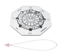 CVUTOVO Adornment Pattern Decoration, Compact or Size Household Table and Acrylic Astrology Divination Board with Crystal Pendant Design for Carved Fortune Family Room Dining