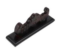 CVUTOVO Bamboo Flute Display Stand Wooden Rack with Detailed Relief Dual Purpose Desktop Holder for Two Wind Instruments Secure and Stable Storage for Music Rooms