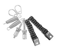 CVUTOVO Bass Drum Pedal Spring Assembly Set with Double Chain Metal Hook Screws and Shaft Clamp Replacement Drum Pedal Parts Kit Percussion Instruments