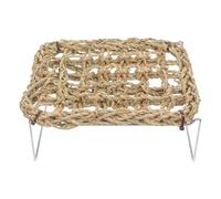 CVUTOVO Bearded Dragon Lounger - Sea Grass Hammock with Metal Legs - Reptile Tank Climbing Accessories - Basking Platform for Lizard Tank Leopard Gecko Snake