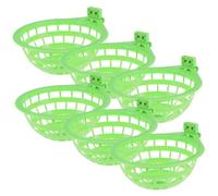 CVUTOVO Bird Breeding Nests Hanging Cage Set 6pcs Sturdy Plastic Hollow Nesting Bowls for Pigeons and Finches Easy to Install and Wash 14.5 * 14.5 * 6.2cm Green