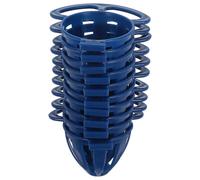 CVUTOVO Bird Food Holder Hanging Cage Cup Feeders 10Pcs Blue Plastic Vegetable Fruit Baskets for Finches Canaries and Aviary Feeding Use with Egg Collector