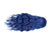 CVUTOVO Blue Long Wave Wig for Women Natural-looking Cosplay Hairpiece with High Temperature Wire Material No Tape Glue or Sew Needed Instant Hairstyle Change Suitable for Daily Wear