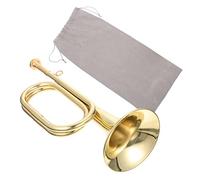 CVUTOVO Brass Bugle Trumpet Cavalry Horn Carry Bag Military Orchestra School Band Brass Golden Trumpet Beginner-friendly for Bugle Call