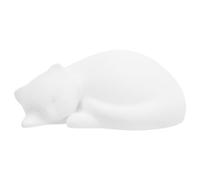 CVUTOVO Cat Shaped Pet Cremation Urn in White Resin with Secure Sealing Mechanism and Embedded Lid, Small Ashes Holder for Cats, for Memorials and Remembrance