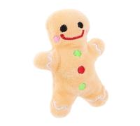CVUTOVO Christmas Dog Chew Plush Toy Interactive Gingerbread Man for Teeth Cleaning and Bite Resistant Fun Pet Toy for and Weight Management