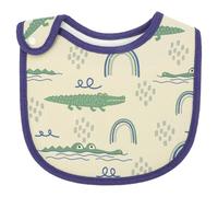 CVUTOVO Cotton Drool Towel Bib for Newborns and Soft Absorbent Saliva Cloth with Blue Edge and Crocodile Pattern Lightweight Skin-friendly Weaning Accessory for Boys