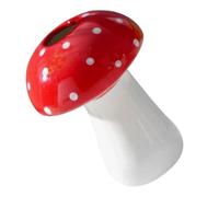 CVUTOVO Creative Red Ceramic Mushroom Vase Ceramic Planter Modern Table Flower Arranging Hydroponic Bud Vase Home Decor Desktop Ornament