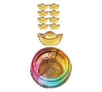 CVUTOVO Creative Treasure Bowl Ornament Cornucopia Desktop Decoration with Glaze Featuring Fine Workmanship Symbol of Wealth and Prosperity for Home and Housewarming