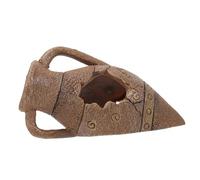 CVUTOVO Critter Cave Reptile Hideout Resin Bark Compact Snake Shelter Oval Desktop Tank Decor for Desert Terrariums and Small Reptile Habitats