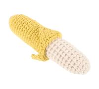 CVUTOVO Crochet Banana Teething Rattle Soft Hand Bell for Newborns Safe Gum Soother Enhances Hand Coordination and Motor Skills Portable