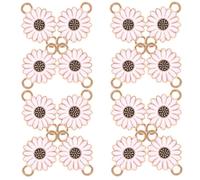 CVUTOVO Daisy Charms 20Pcs Alloy White Flower Jewelry Accessory for Bracelet and Sweater Chain DIY Linking Pendants