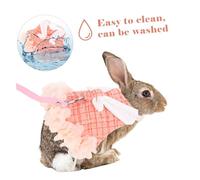 CVUTOVO Decorative Bunny Harness with Breathable Rabbit Dress and Leash Cute Pet Costume for Outdoor Walking Photo Taking and Special Occasions Stylish Orange S for Dwarf and Lop Rabbits