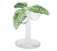CVUTOVO Decorative Crystal Palm Tree Ornament Realistic Coconuts Figurine for Entryway Cabinet Stunning Beach Party Supply Unique Home