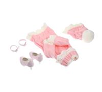CVUTOVO Decorative Doll Sweater Dress with Hat and Shoes for Winter Knit Outfit for Dress Up Safe Material Creative Design Birthday