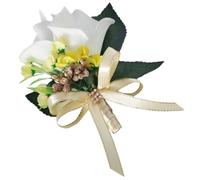 CVUTOVO Delicate Simulation Calla Lily Corsage Wedding Brooch for Bride Bridesmaid Elegant Floral Accessory with Creative Design for Special Occasions and Party Wear