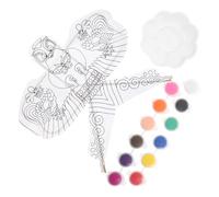 CVUTOVO DIY Kite Making Kit for Chicken Pattern Blank Paper Kite Color Paint Set Creative Craft Activity for Beginners Party Favor and Educational Fun