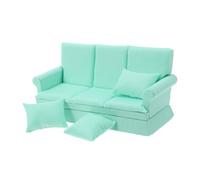 CVUTOVO Dollhouse Seating Furniture Mini Sofa for Dolls Tiny Couch Miniature Sofa with Pillows Small Doll Furniture Sky-blue